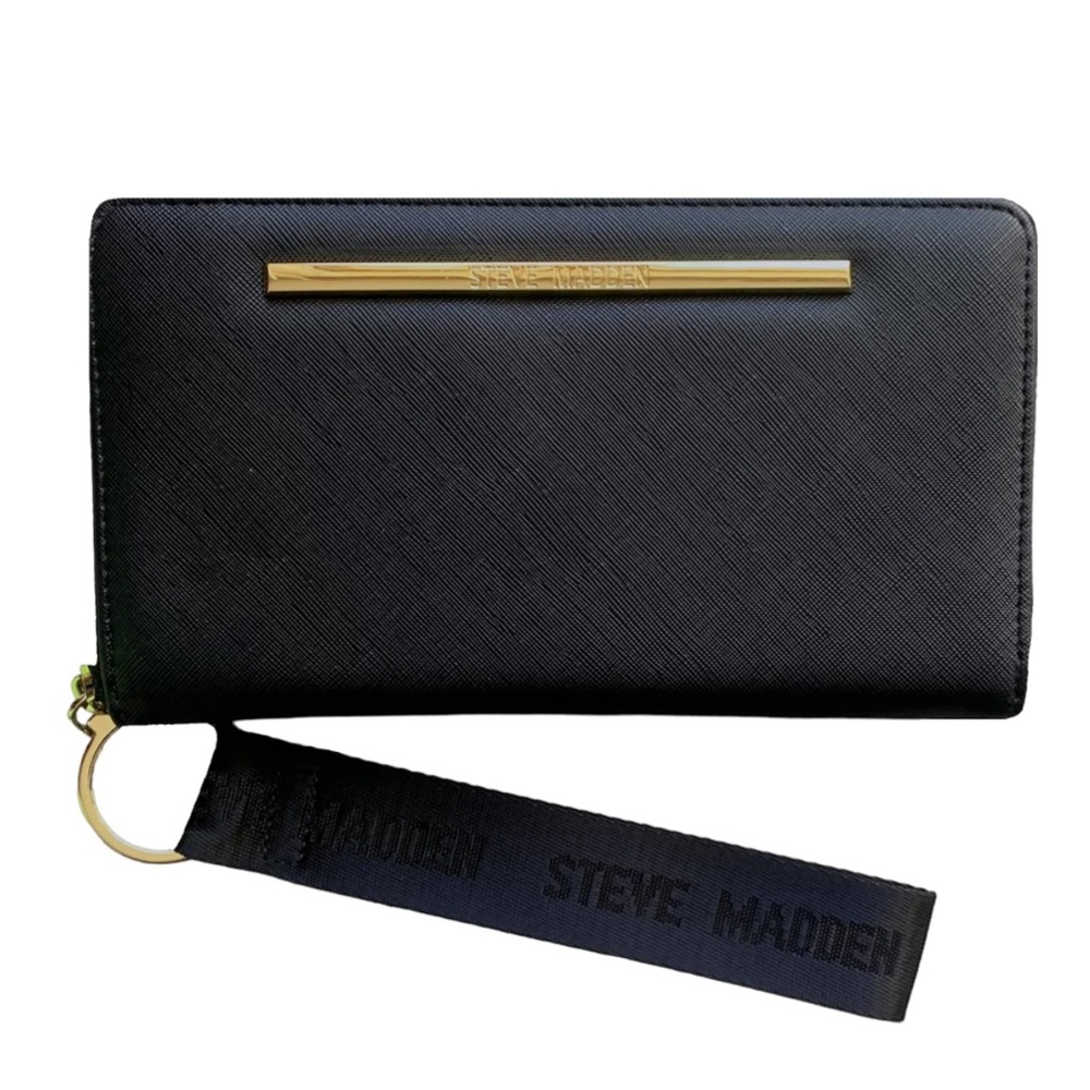 Steve‎ Madden Bzip-Web Zip Around Wallet Wristlet